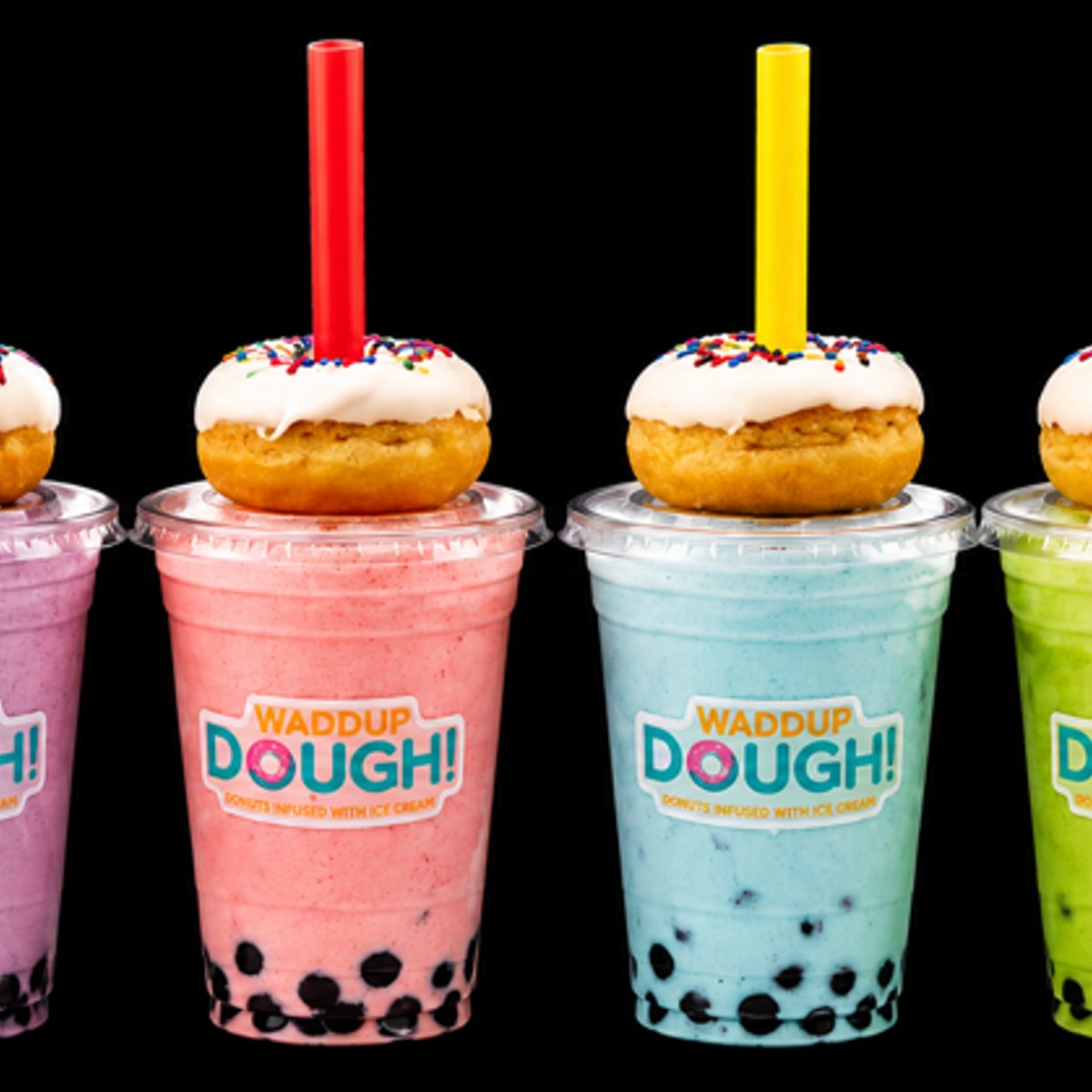 Donut-Topped Boba Shakes 