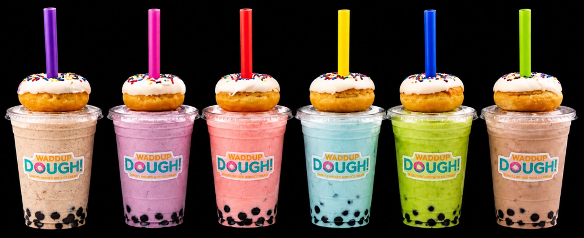 Donut-Topped Boba Shakes